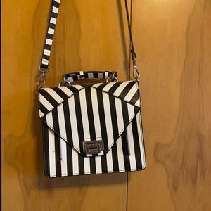 Zara Black & White Striped Purse